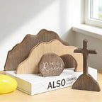 Easter Wooden Decoration Set – Empty Tomb & Cross Scene