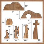 Easter Wooden Decoration Set – Empty Tomb & Cross Scene