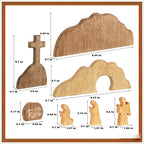 Easter Wooden Decoration Set – Empty Tomb & Cross Scene