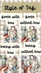 Custom easter name tags – Personalized bunny gift tag