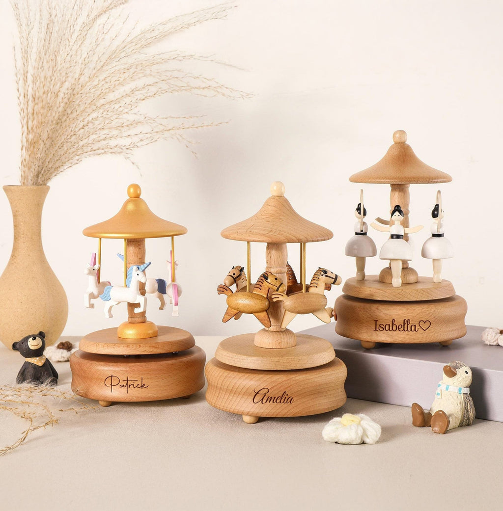 Personalised Wooden Musical Box, Engraved Name Music Box, Baby Shower Gift,Holiday Gift,Nursery Decor, Christmas Musical Box