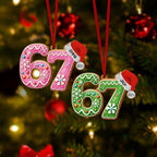 Custom '6 7' Christmas Ornament, Gen Z Slang Meme Gift