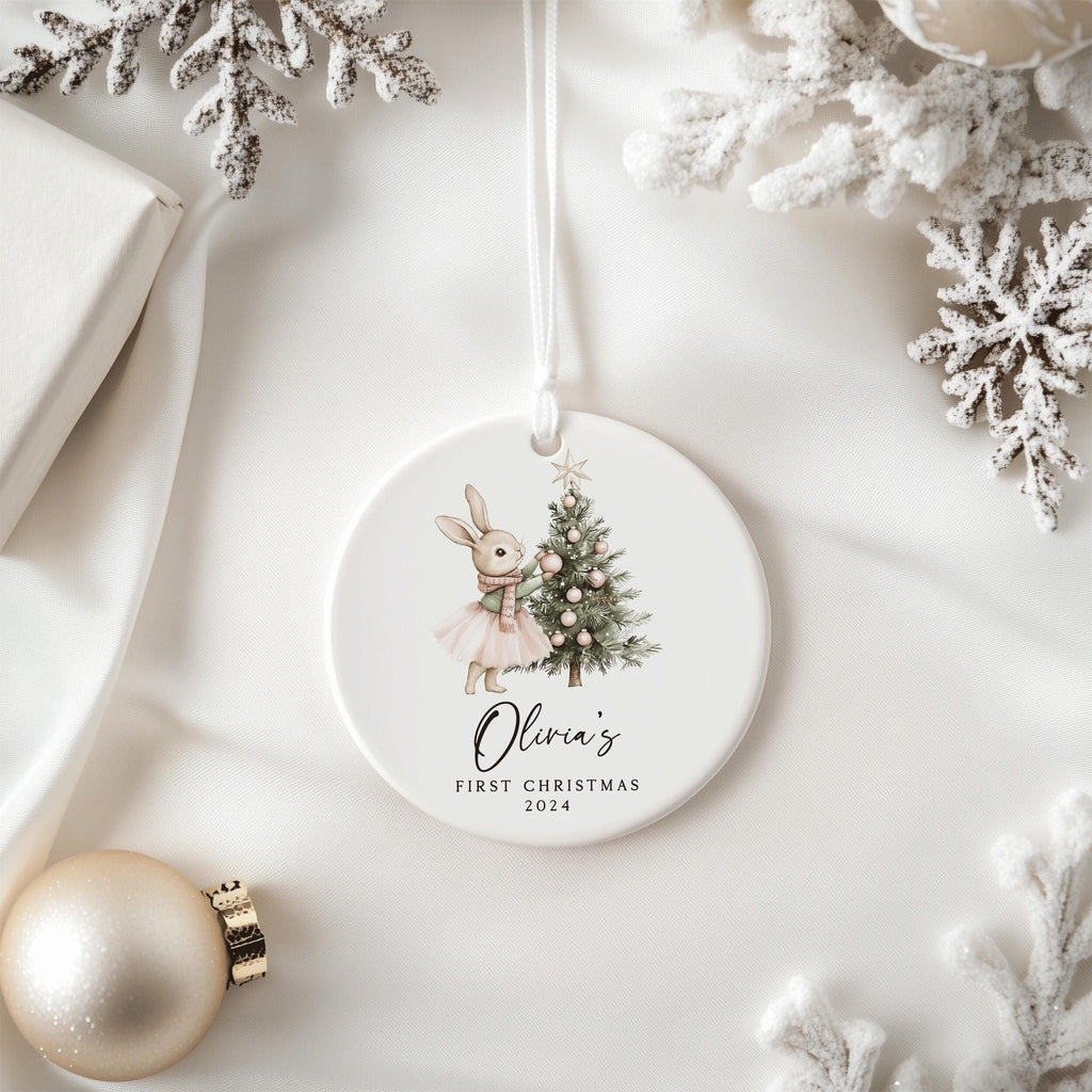 Baby Girl First Christmas Ornament, Personalized Baby Christmas Ornament, Baby's First Christmas