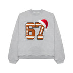 Funny Six Seven 6 7 Football Shirt, Santa Says 67 Christmas Crewneck, 67 Meme Kids Xmas Sweater, Gen Alpha Gen Z Gift Shirt