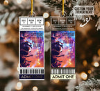 Personalized Concert Ticket Acrylic Ornament: Favorite Music Keepsake Gift, Personalized Music Event Keepsake, Any Band, Concert, Live Show