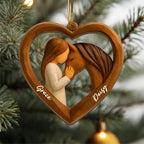 Personalized Horse and Girl Heart 2 layered Wooden Ornament, Carving Horse Lover Acrylic - Wooden Ornament, Gift for Women and Horse Owners