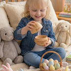 Personalized Wooden Easter Egg - Custom Name & Year, Baby Girl Easter Gift, Modern Keepsake Basket for Kids