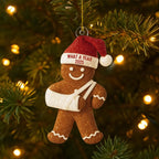 Injury Christmas 3D Glitter FLAT Ornament, Funny Gingerbread Xmas Ornament, Broken Arm Holiday Decor, What a Year 2025 Ornament Gift