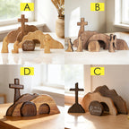 Easter Wooden Decoration Set – Empty Tomb & Cross Scene