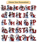 Personalized Snowman Letter Ornament, Custom Christmas Initial Ornament, Alphabet Ornament, Custom Kids Name Ornament, Kids Christmas Gifts