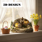 Easter Empty Tomb Resurrection 2D Figurine – Lighted Stone Grave Christian Decor