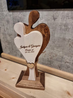 Personalized Wooden Sculpture, He and She Together Gift, Wedding, Anniversary, Valentine, Love, Always Forever