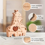 Personalised Giraffe Family Puzzle, Mothers Day Gift, Anniversary, Baby Shower, Home Decor, Safari Nursery Decor, Kids Room, New Mummy Ideas
