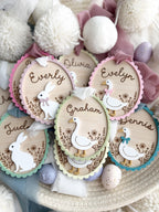 Custom easter name tags – Personalized bunny gift tag