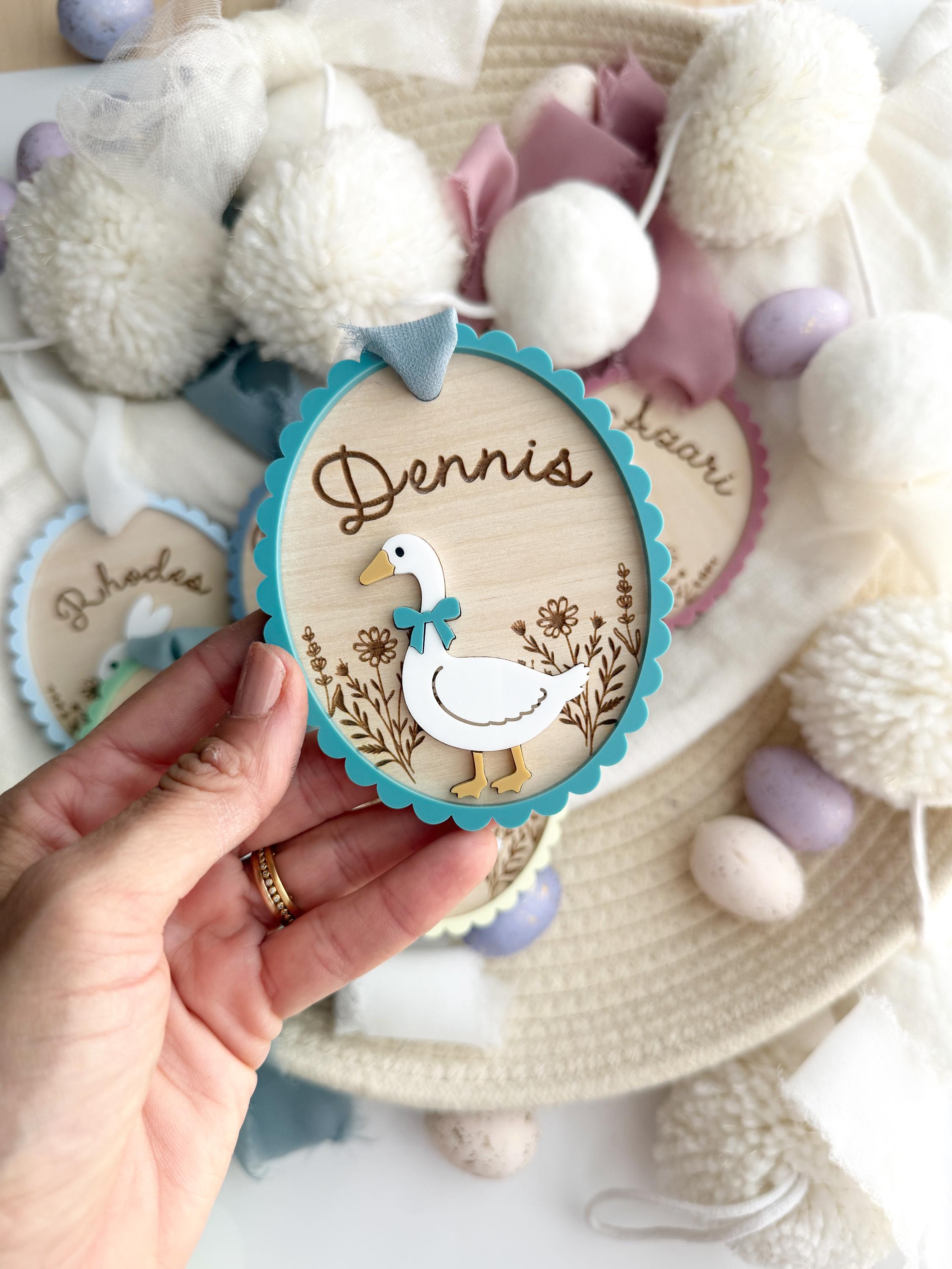 Custom easter name tags – Personalized bunny gift tag
