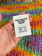 Woven Craft Handmade Clothing Care Instructions Labels ‘Made with Love and a Little Dog Hair’