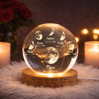 Personalized Moon Phase Crystal Ball LED Night Light – Mother's Day Gift