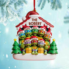 Personalized Ninjja Turtlesss Family Christmas Ornament, Custom Family Name Decor, Large Family Ornament for Grandparents