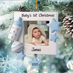 Personalized Baby's First Christmas Picture Frame Christmas Ornament Perfect Gift for Baby/Kid Custom Ornament - Christmas Ornament