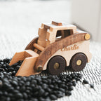 Toy Construction Excavator Handmade Wooden Construction Toy Vehicles Custom Baby Gifts Birthday Boy Gifts Kids Pretend Play First Christmas