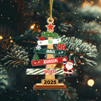 Our Family Christmas Tree Wooden Ornament - Personalized Christmas Gifts For Mom, Dad, Kids, Family