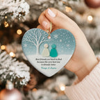 Personalized 2D Best Friend Sea Glass Ceramic Ornament: Friends Christmas Gift