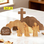 Easter Wooden Decoration Set – Empty Tomb & Cross Scene