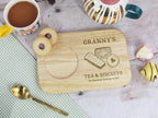 Custom Tea & Biscuit Board, Engraved Wood Treat Tray, Gift for Nanna, Grandma, Granny