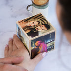 Custom Photo Cube, Photo Cube Album, Wooden and personalized, gift for him her