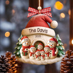Personalized Snowman Ornament, Acrylic Family Christmas Tree Decor, Holiday Keepsake, Christmas Decor, Xmas Gift