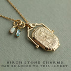 Gold Victorian Locket Necklace: Personalized Photo Pendant Memorial Gift