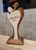 Personalized Wooden Sculpture, He and She Together Gift, Wedding, Anniversary, Valentine, Love, Always Forever