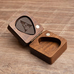 Personalized Wooden Guitar Picks with Case, Custom Guitar Pick Holder
