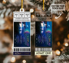 Personalized Concert Ticket Acrylic Ornament: Favorite Music Keepsake Gift, Personalized Music Event Keepsake, Any Band, Concert, Live Show