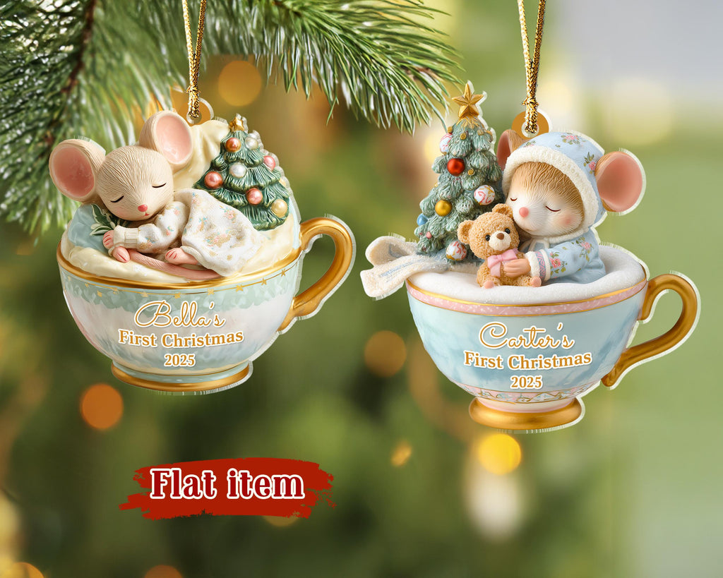 Personalized Baby's 1st Christmas Ornament, Newborn Ornament, Baby's First Christmas Gift, New Baby Ornament, Baby Shower Gift, Xmas Decor