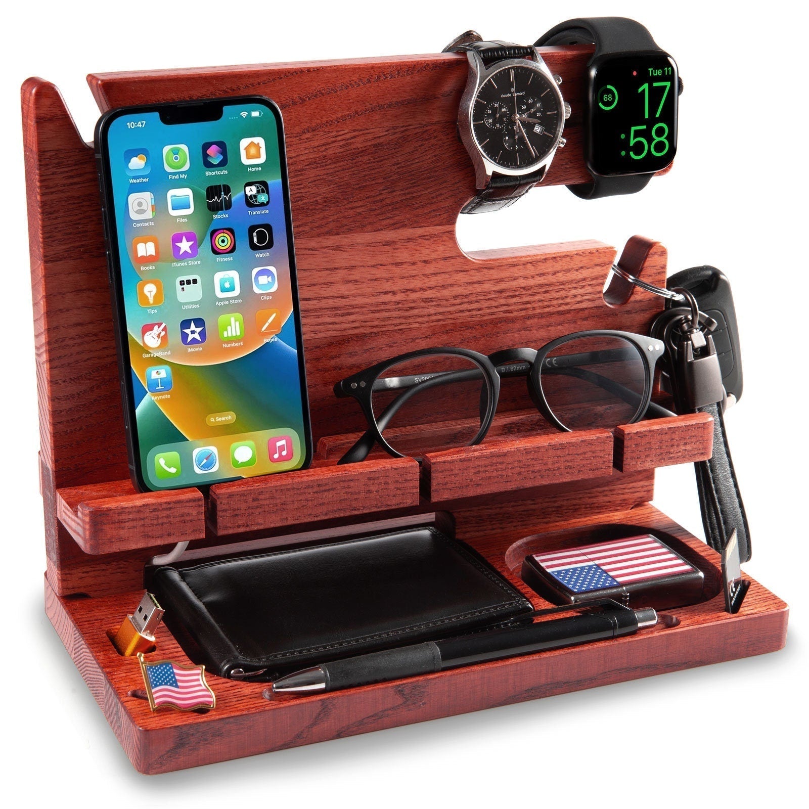 Personalized docking station,perfect for Birthday gift for best friend,Gift for men on valentine s day,Cool gift for dad and Fathers gift