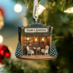 Personalized Bookstore Ornament, Bookish Gift, Christmas Ornament Gift For Book Lovers, Booknerd Gift Custom Book Shop Ornament, Xmas Gift