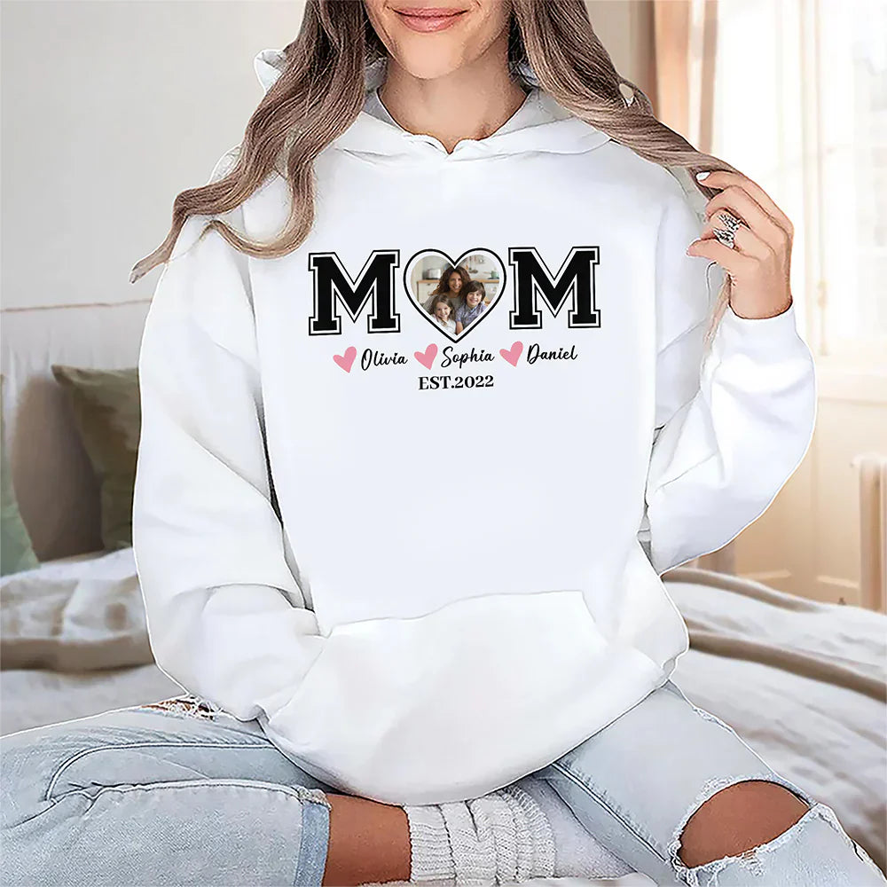 Custom Kid Name Personalized White Shirt For Mom, Mother Day Gift