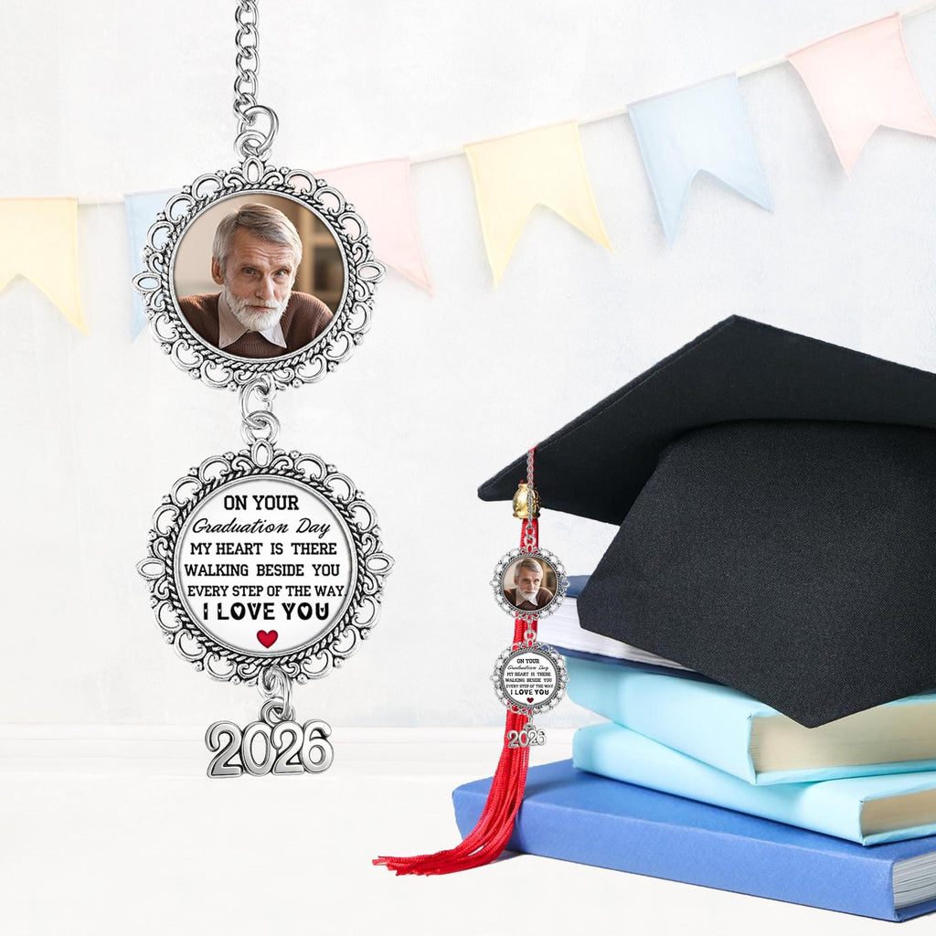 Custom Graduation Tassel With Photo Charm, Memorial Cap Ornament