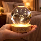 Personalized Moon Phase Crystal Ball LED Night Light – Mother's Day Gift
