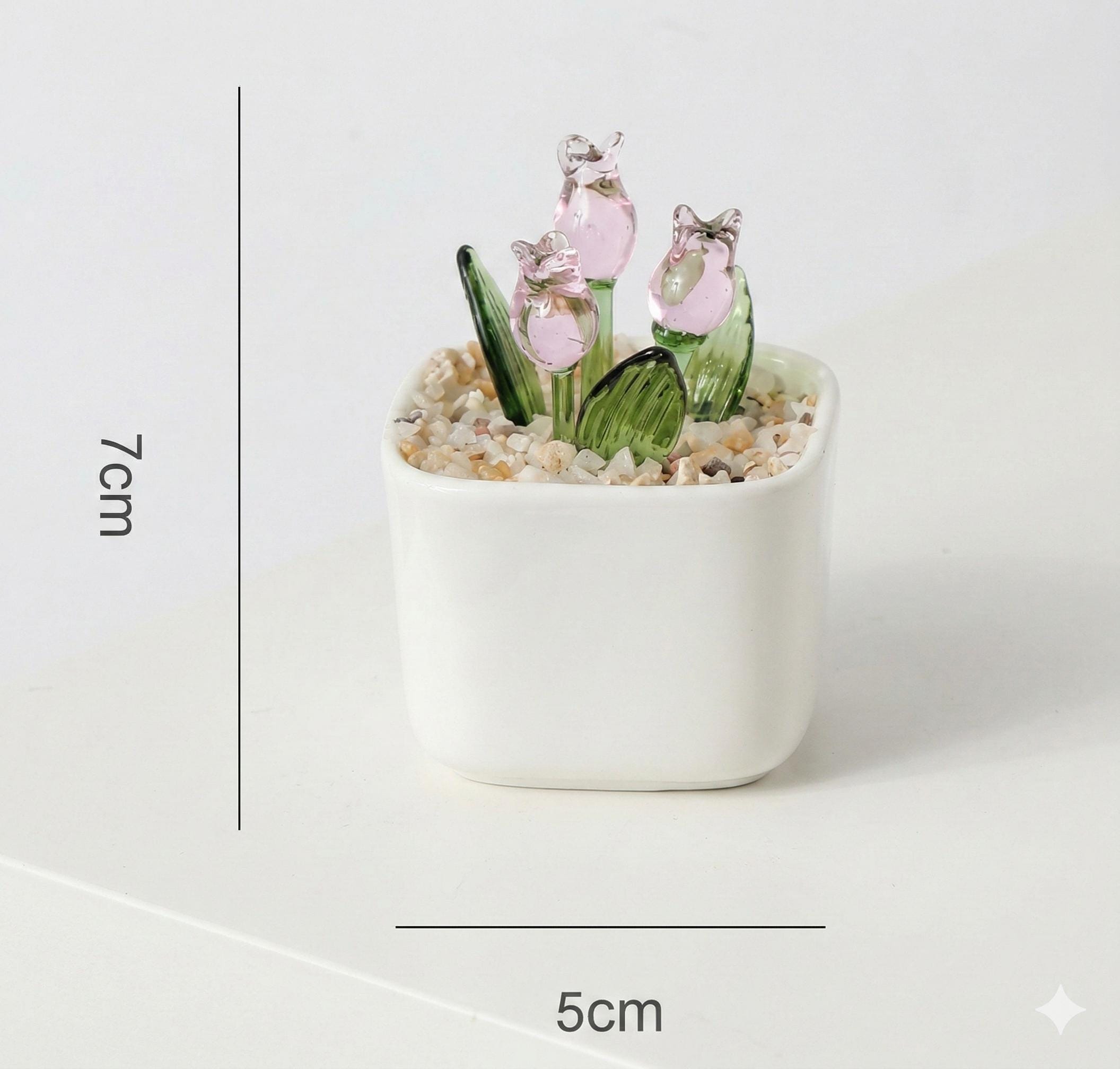 Personalized Tulip Glass Flower Pot – Custom Mother's Day Gift