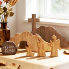 Easter Wooden Decoration Set – Empty Tomb & Cross Scene