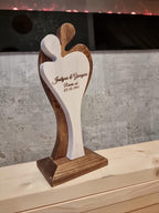 Personalized Wooden Sculpture, He and She Together Gift, Wedding, Anniversary, Valentine, Love, Always Forever