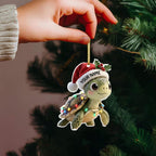 Personalized Turtle Christmas Ornament, Cute Custom Name Animal Ornament, Holiday Gift for Kids or Ocean Lovers