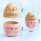 Personalized Wooden Easter Egg - Engraved Beech Wood Keepsake, Fillable Surprise Egg