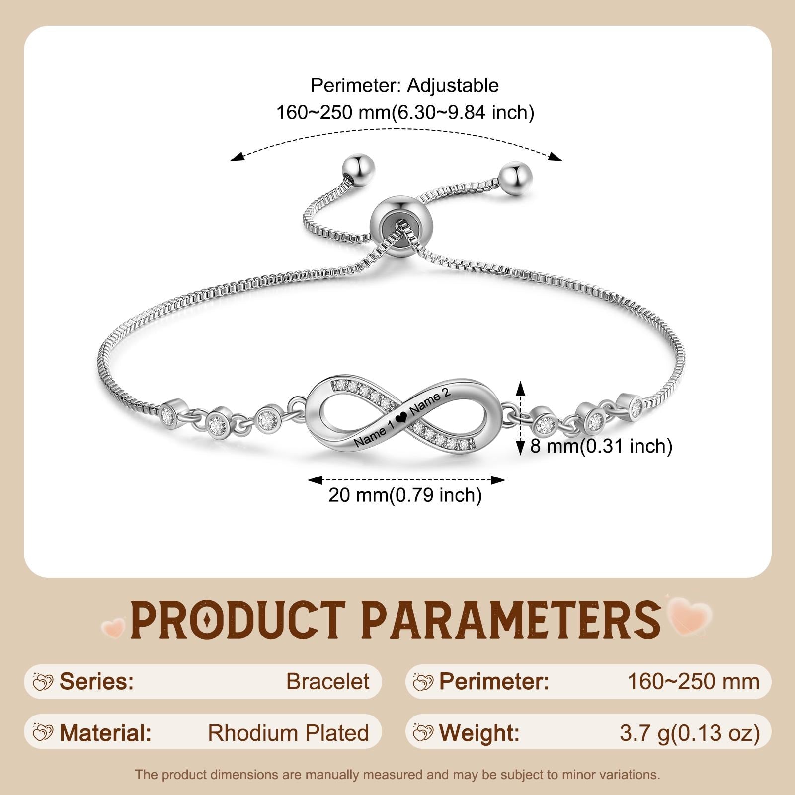 Personalized Infinity Couple Bracelets with Custom Names, Matching Gift for Him and Her