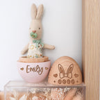 Personalized Wooden Easter Egg - Engraved Beech Wood Keepsake, Fillable Surprise Egg