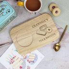 Custom Tea & Biscuit Board, Engraved Wood Treat Tray, Gift for Nanna, Grandma, Granny