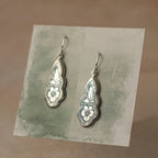 Victorian Turquoise Floral Drop Earrings: Art Nouveau Forget Me Not Jewelry