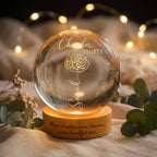 Custom Birth Month Flowers LED Night Light – Personalized Crystal Ball